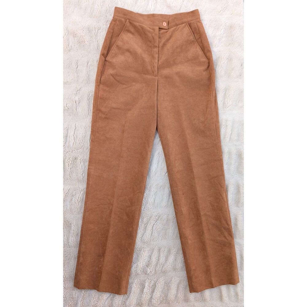 VTG 70s Adolph Schuman for Lilli Ann ULTRASUEDE Straight Leg Hi Rise Pants Sz. 4